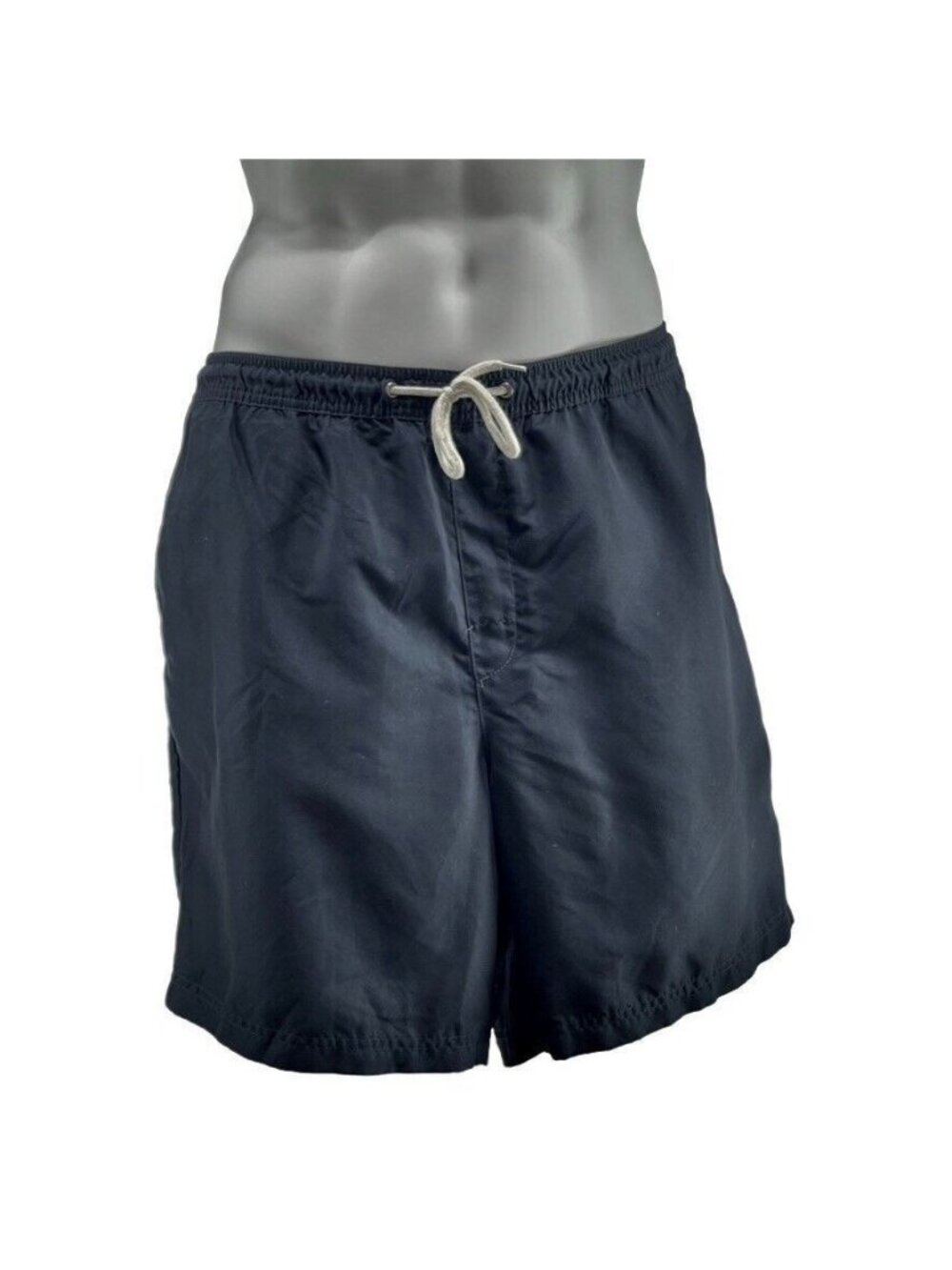 Crane Mens Navy Swim Trunks Size L With Drawstring & Back Pocket